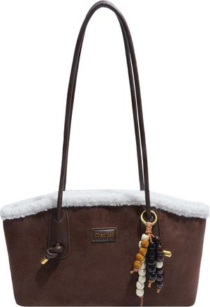 Generic Kexpery Womens Large Capacity Faux Suede Tote Bag Long Handle Handbag Travel and Shopping Bag