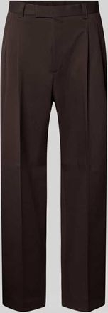 HUGO BOSS Relaxed Fit Weite Hose aus Baumwoll-Mix Modell C-PAT-BB-DPL in Dunkelbraun, Gr&ouml;&szlig;e 46