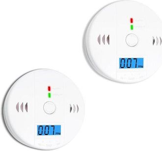 OEM Detector De Humo Y Detector De Mon&oacute;xido De Carbono, Con Pantalla Lcd, Apto Para Uso Dom&eacute;stico, Pilas No Incluidas, Blanco, 10 X 3,5 X 3,5 Cm