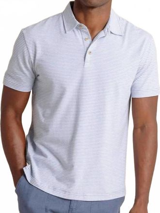 Southern Tide Linen Blend Soundwave Polo In Tsunami Grey