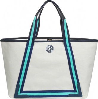 Helen Jon Womens Beach Tote Bag In Teal & Navy