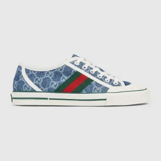Gucci Womens Gucci Tennis 1977 Sneaker, Blue, Fabric