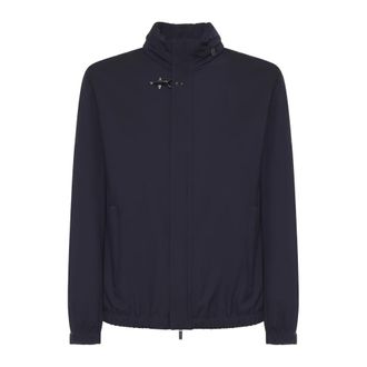 Fay Light Jackets, male, Blue, Size: 2XL Short Travel Bomber Jacket