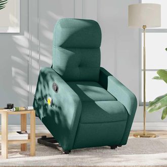 vidaXL Vidaxl - Silla De Masaje Reclinable De Pie De Tela Verde Oscura