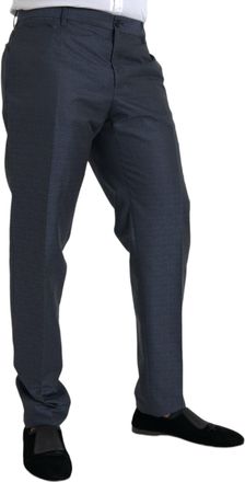 Dolce & Gabbana Blue Wool Men Skinny Dress Pants Virgin Polyester