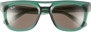 Ray-Ban Phil 54mm Square Sunglasses in Transparent Green at Nordstrom Rack