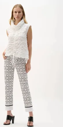 Joseph Ribkoff Millenium Printed Straight Pull-On Pants In Vanilla/multi