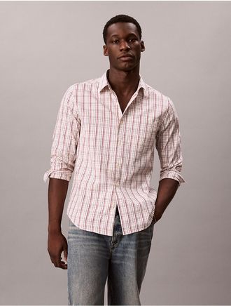 Calvin Klein Mens Plaid Oxford Classic Button-up Shirt - Multi - 2XL