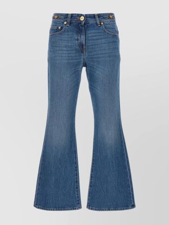 Versace flared trousers denim contrast stitching