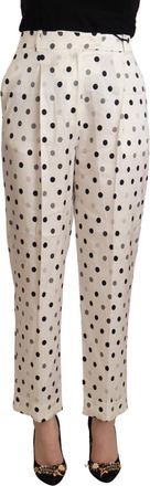 Ermanno Scervino Polka Dotted High Waist Tape Womens Pants