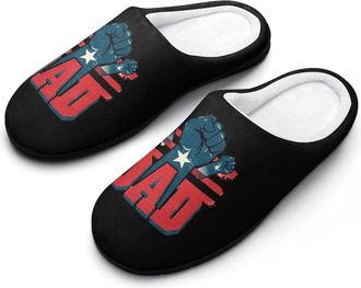 Generic Best Dad Ever Usa Flag Mens Slippers Comfortable And Non-slip Cotton Slipper Shoe for House