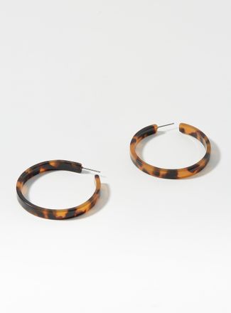 Simons Womens Large patterned acetate Hoop Earrings