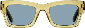 Ferragamo SF996SCP Bold Rectangular Sunglasses - Champagne