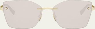 Bulgari Tubogas 59mm Metal Square Sunglasses