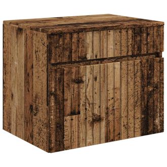 vidaXL Mueble De Ba&ntilde;o Montado En La Pared Madera Envejecida Vidaxl