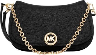 Michael Kors Tassen, Dames, Zwart, ONE Size, Katoen, Nolita Medium Gekreukt Leren Convertible Schoudertas