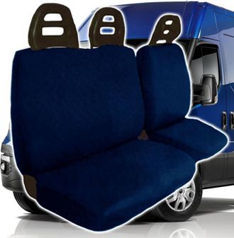 Trade Shop Trade Shop - Coprisedili Copri Sedili Per Furgone 3 Posti Universali In Cotone Blu Scuro