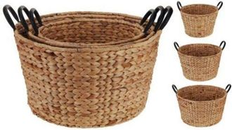 Koopman Set 3 Cestas Trenzado Maiz Redondo 449000080