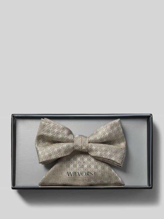 Wilvorst Fliege und Einstecktuch in Geschenk-Box in Beige, Gr&ouml;&szlig;e 1