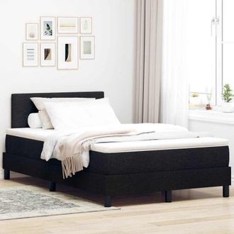 vidaXL Vidaxl - Cama Tipo Box Spring Con Colch&oacute;n Negro 120 X 190 Cm Tela