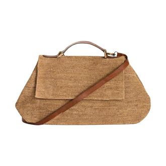 Ibeliv Tassen, Dames, Beige, ONE Size, Katoen, Lahady Raffia Schoudertas