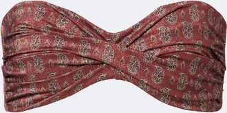 Johanna Ortiz Printed bandeau bikini top