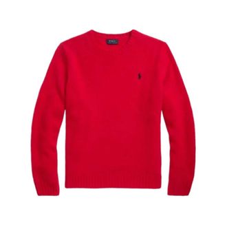 Polo Ralph Lauren Logo Crewneck Sweater - Heren - Ronde hals truien - Rood - L - Wol - Truien & Vesten