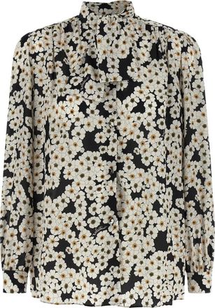 Valentino Garavani Crepe de Chine Blouse met Sjaal - Dames - Overhemden - Veelkleurig - S - Overhemden