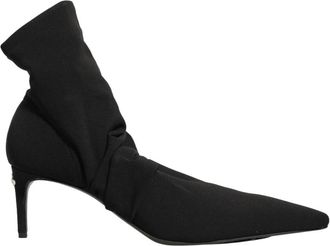 Dolce & Gabbana Slouchy Enkellaarsjes met Hak - Dames - Laarzen met Hak - Zwart - 40 EU - Leer - Schoenen