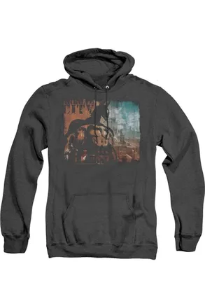 Gildan Batman Arkham City City Knockout Adult Heather Hoodie / Hooded Sweatshirt