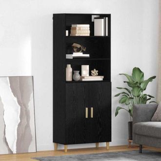 vidaXL vidaXL Credenza 2 pcs Rovere Nero 69,5 x 34 x 180 cm Legno multistrato