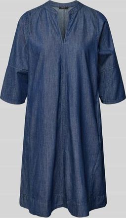 OPUS Knielanges Jeanskleid mit V-Ausschnitt Modell Wonema in Jeansblau, Gr&ouml;&szlig;e 34