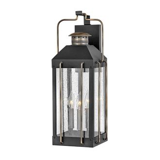 Netlighting Hinkley Fitzgerald Outdoor Wall Lantern Textured Black with Burnished Bronze IP44