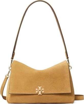 Tory Burch Charlie Suede Shoulder Bag in Toffee at Nordstrom