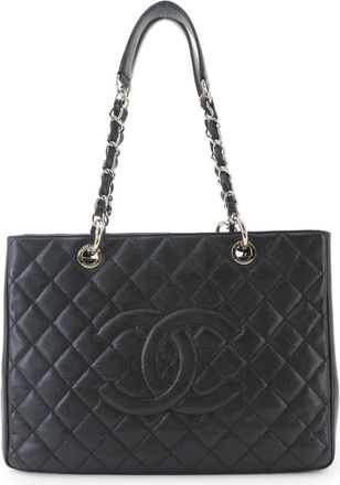 Chanel Black Grained Calfskin Handbag Tote Bag (Pre-Owned)