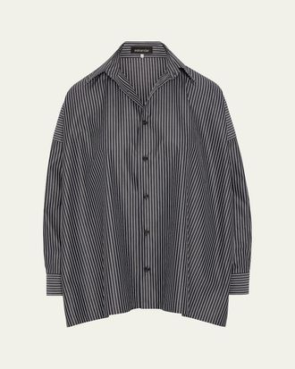 Eskandar A-Line Striped Cotton Shirt