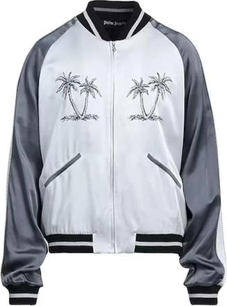 Palm Angels Luxe Bomberjack met Ribbel Trim - Heren - Bomber jackets - Grijs - XL - Jassen