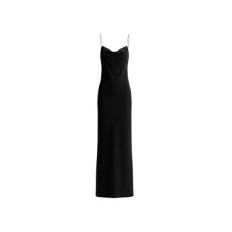 Saint Laurent Maxi Dresses, female, Black, Size: M Robe Charmeuse de Soie
