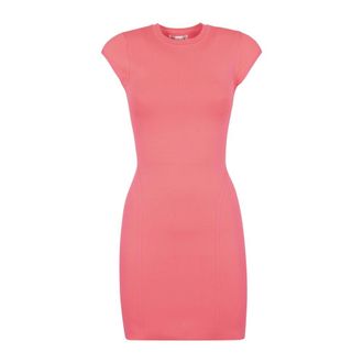 Victoria Beckham Short Dresses, female, Pink, Size: 2XS Ribbed Knit Sheath Dress