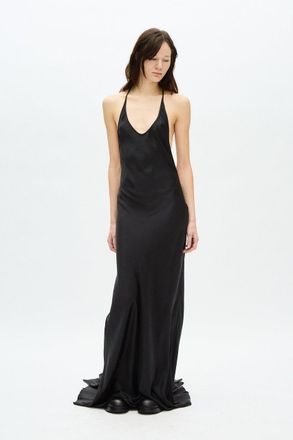 Ann Demeulemeester Eleonor Xlong Ystrap Slip Dress Satin Washed Silk