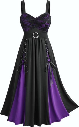 Generic Halloween Dresses for Women Plus Size Lace Up Gothic Short Sleeve Shaping with Straps Long Dress Womens Novelty Dresses Plus Size Party Evening Gowns