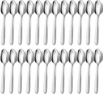 OEM Dailygoods - Juego De 24 Cucharas Soperas - Acero Inoxidable - Aptas Para Lavavajillas - Duraderas - Estilo Elegante - 20,4 Cm - Cucharada