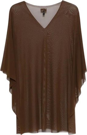 Fisico Poncho Tulle - Dames - Kimonos - Bruin - M - Overhemden