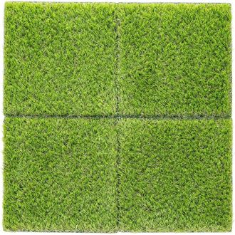 OEM Alfombrilla De C&eacute;sped Artificial - Set De 4x Alfombra De Hierba Sint&eacute;tica Cuadrada 30.3 Cm - Recubrimiento Suelo Exterior Terraza Jard&iacute;n