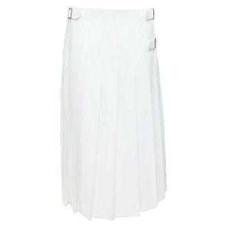 Comme Des Gar&ccedil;ons Comme Des Garcons Homme Plus PU cowhide trimmed pleated kilt skirt