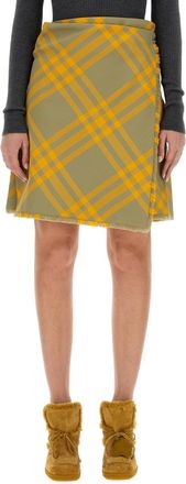 Burberry Womens Embroidered Silk Skirt - Sage Green - Size EU 36 (Womens)