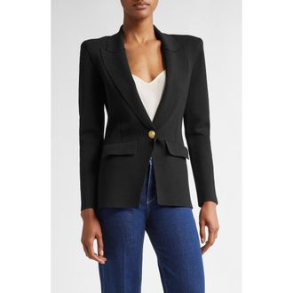 L'agence Chamberlain Knit Blazer in Black/gold at Nordstrom, Size Medium