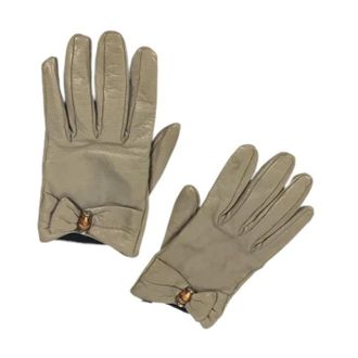 Gucci Pre-owned Warme Handschoenen - Dames - Vintage Accessoires - Beige - ONE Size - Leer - Vintage