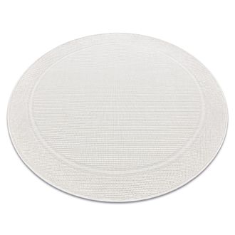 RugsX Rugsx - Alfombra Mimo 5979 Circulo Sisal Exterior Marco Color Blanco White Circulo 120 Cm