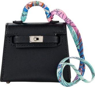 Herm&egrave;s Noir Mini Kelly Twilly Bag Charm